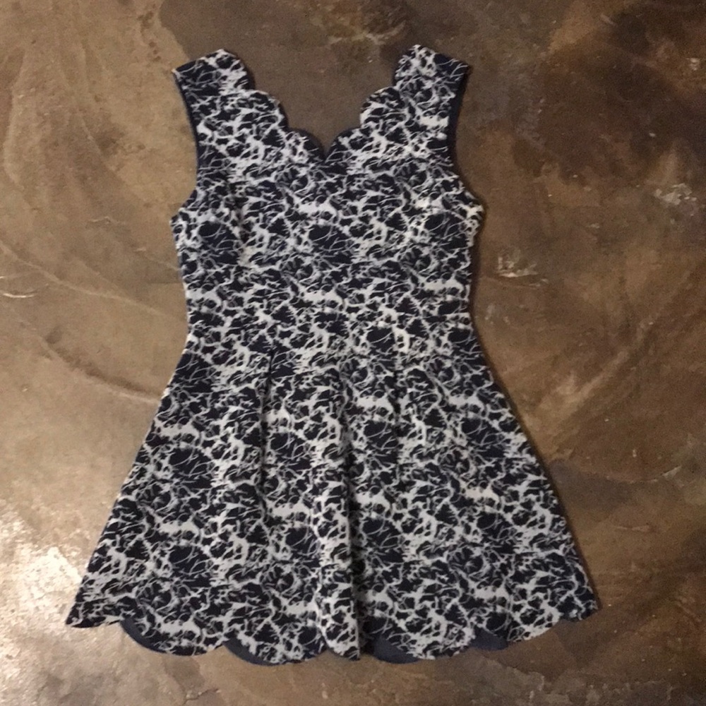 Poema blue scallop dress